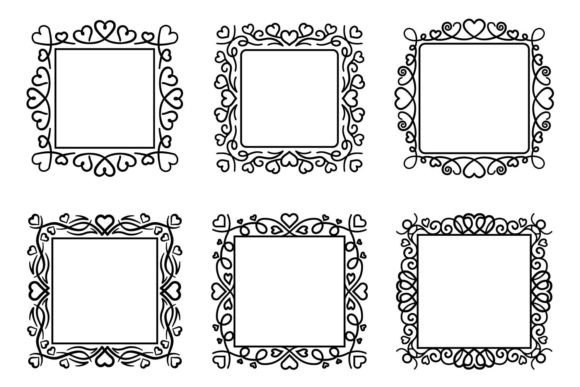 Abstract Frames with Hearts: Graphics & Illustrations