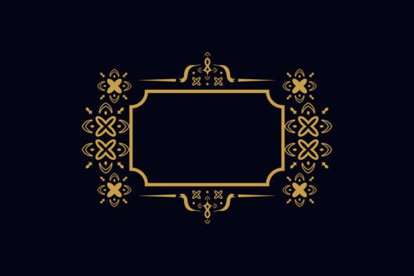 Classic Elegant Thai Pattern Border Gold Graphics