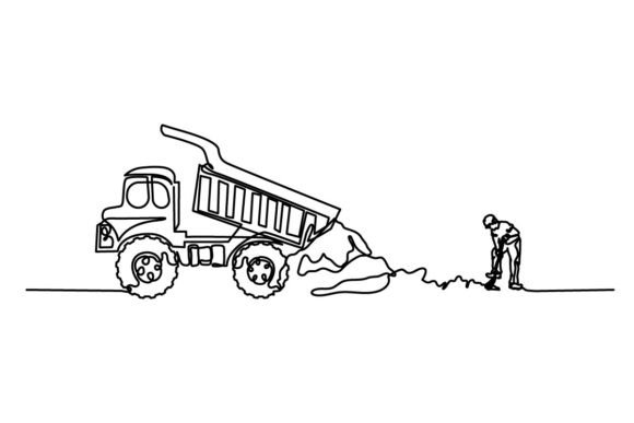 Construction Continuous Line Graphics & Illustrations