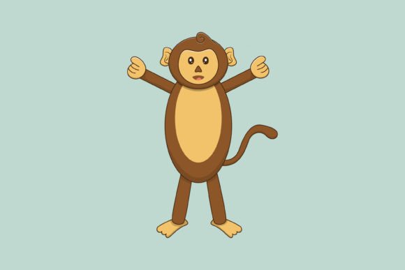 Cute Cartoon Monkey Vector Flat Graphics Review