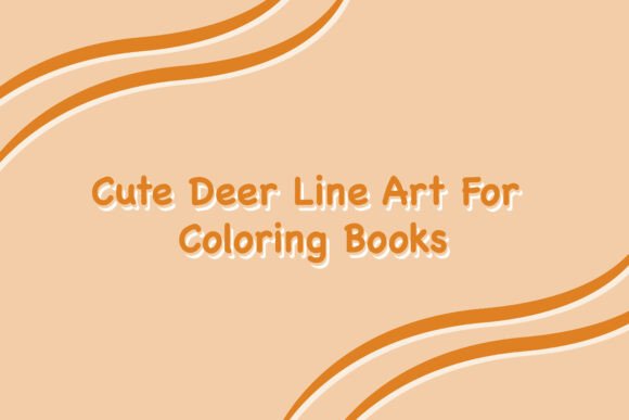Cute Deer Line Art for Coloring Books Graphics