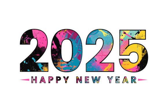 Happy New Year 2025 Illustration Graphics Review