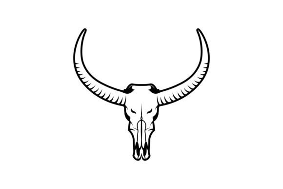 Head of Bull Skull Symbol Graphics & Illustrations