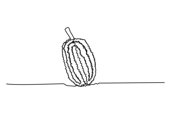 Jack Fruit One Continuous Line Graphics & Illustrations