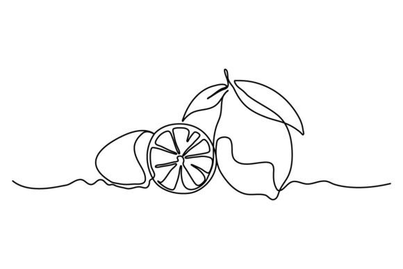 Lemon One Continuous Line Graphics and Illustrations