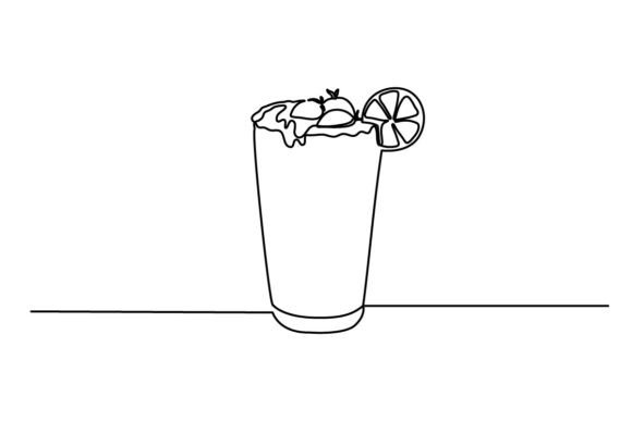 One Continuous Line Smoothie Graphics & Illustrations