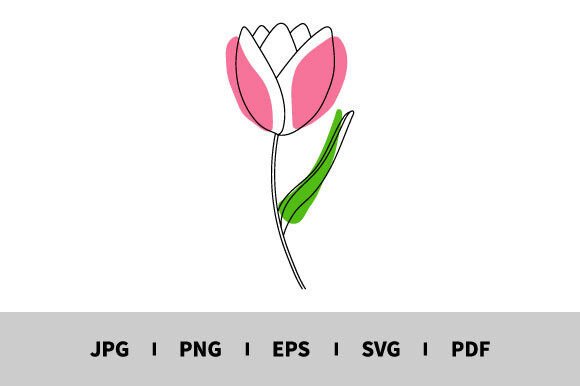 One Line Flower Vector: Graphics & Illustrations