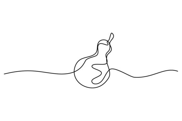 Pear One Continuous Line Graphics and Illustrations