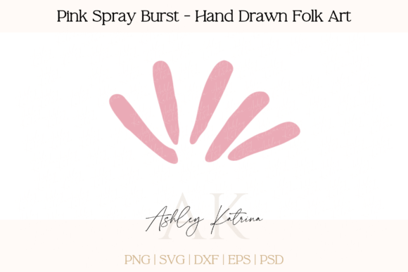 Pink Spray Burst: Folk Art Graphics & Illustrations