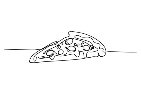 Pizza One Continuous Line Graphics & Illustrations