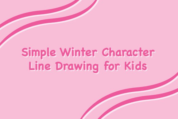 Simple Winter Character Line Drawing Graphics & Illustrations