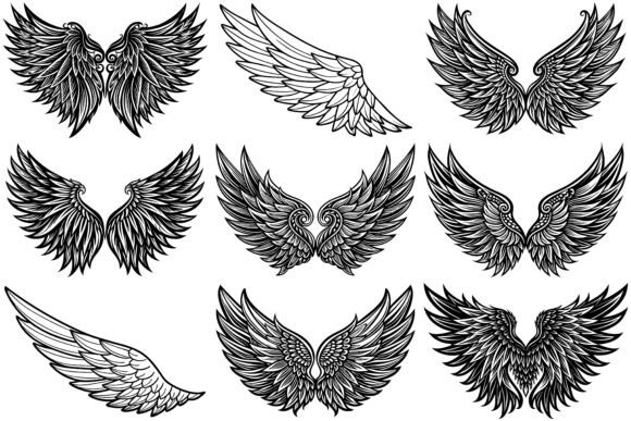 Tattoo Wings Graphics for Blog Illustrations