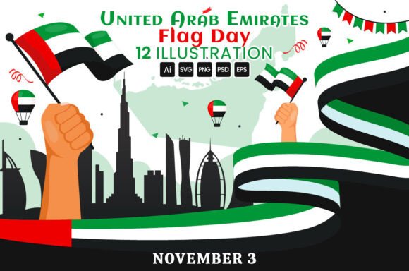 UAE Flag Day Graphics and Illustrations