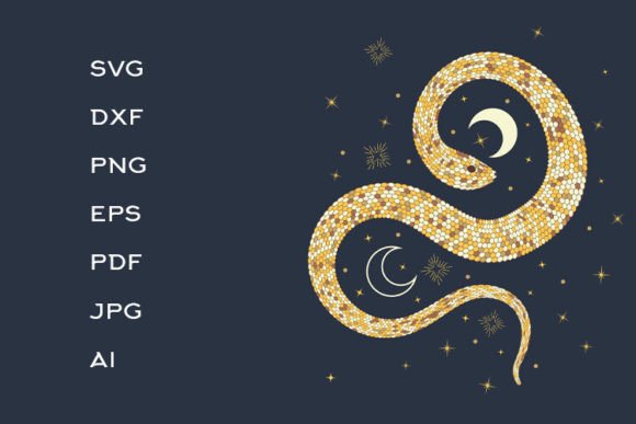 Yellow Gold Snake Sublimation Graphics & Illustrations